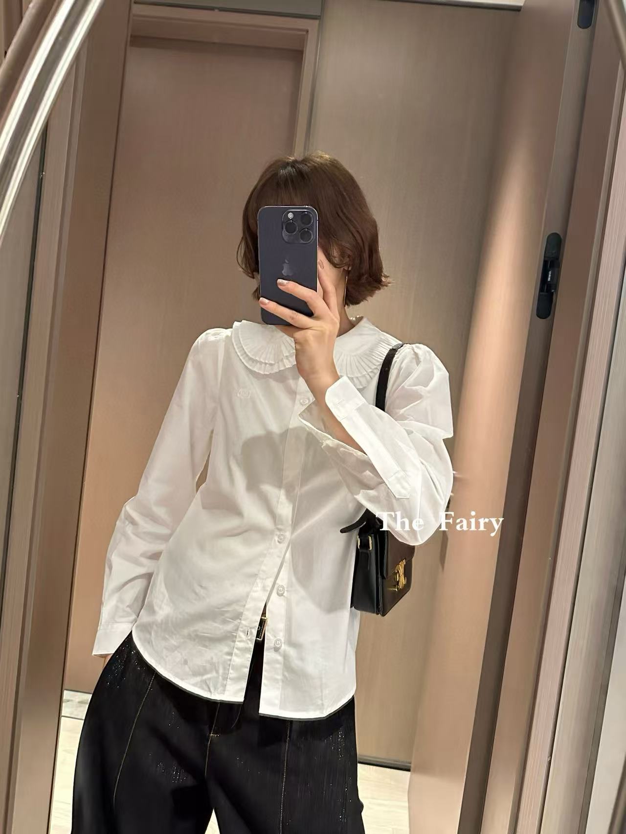 CEL1NE プリーツカラーシャツ【50％割引+送料無料】