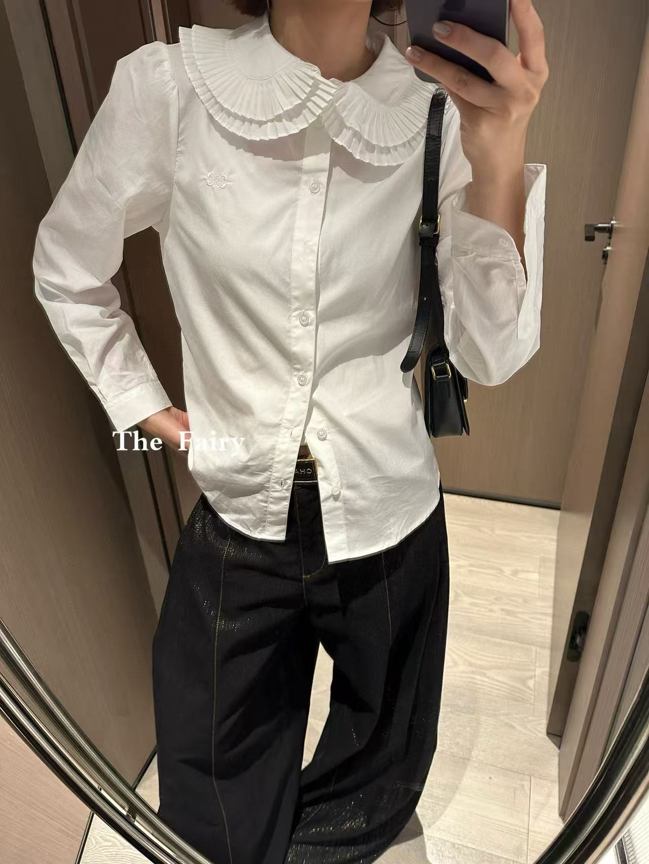 CEL1NE プリーツカラーシャツ【50％割引+送料無料】