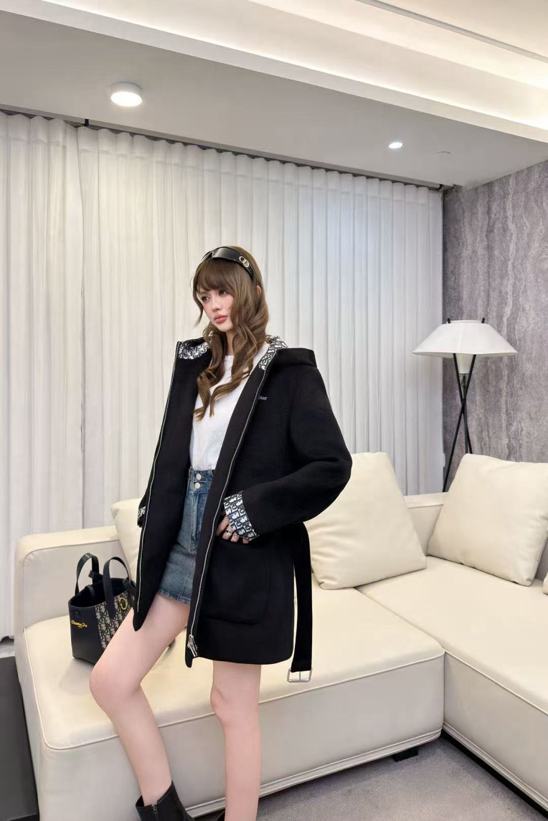 DIOR ジャカードウールコート【50％割引+送料無料】