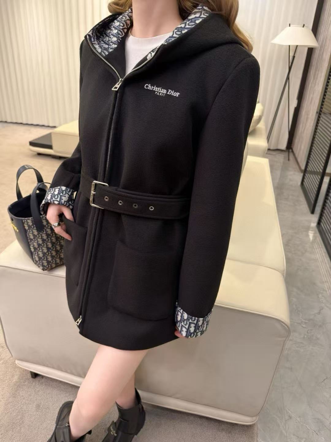 DIOR ジャカードウールコート【50％割引+送料無料】