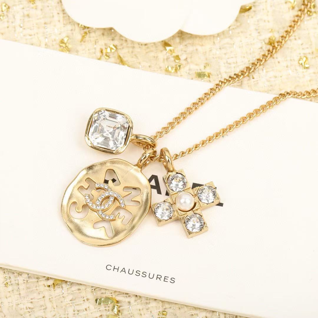 CHANE1 ゴールドコイン ダイヤモンドネックレス【50％割引+送料無料】