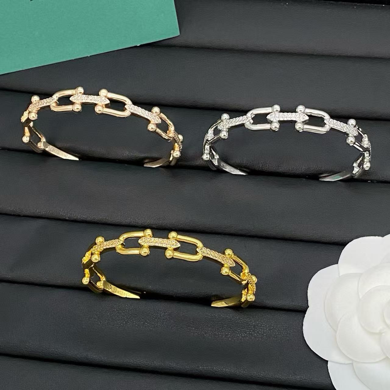 T1ffanyオープンダイヤモンドセットブレスレット【50％割引+送料無料】