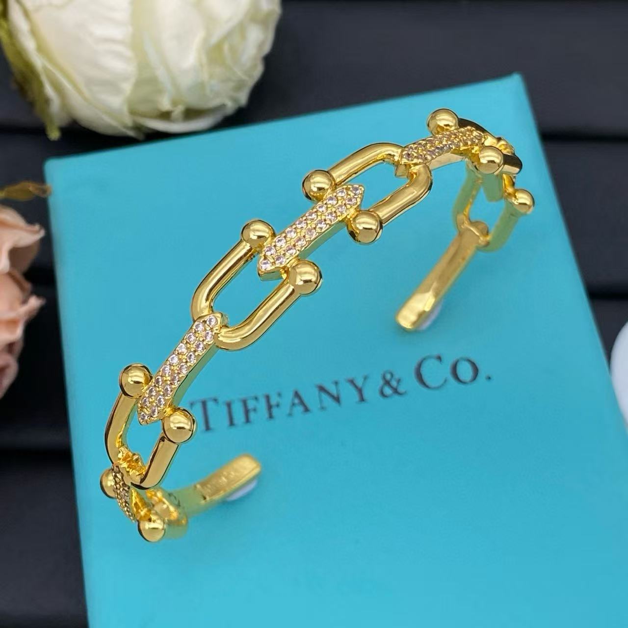 T1ffanyオープンダイヤモンドセットブレスレット【50％割引+送料無料】