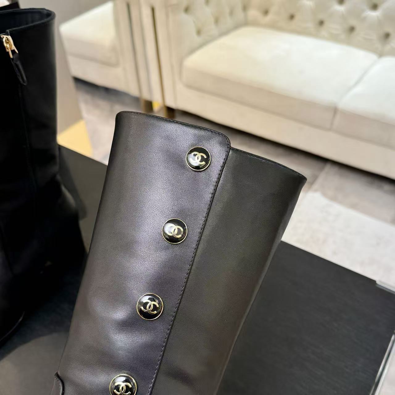 CHANE1高品質ローヒールの牛革ブーツ【50％割引+送料無料】