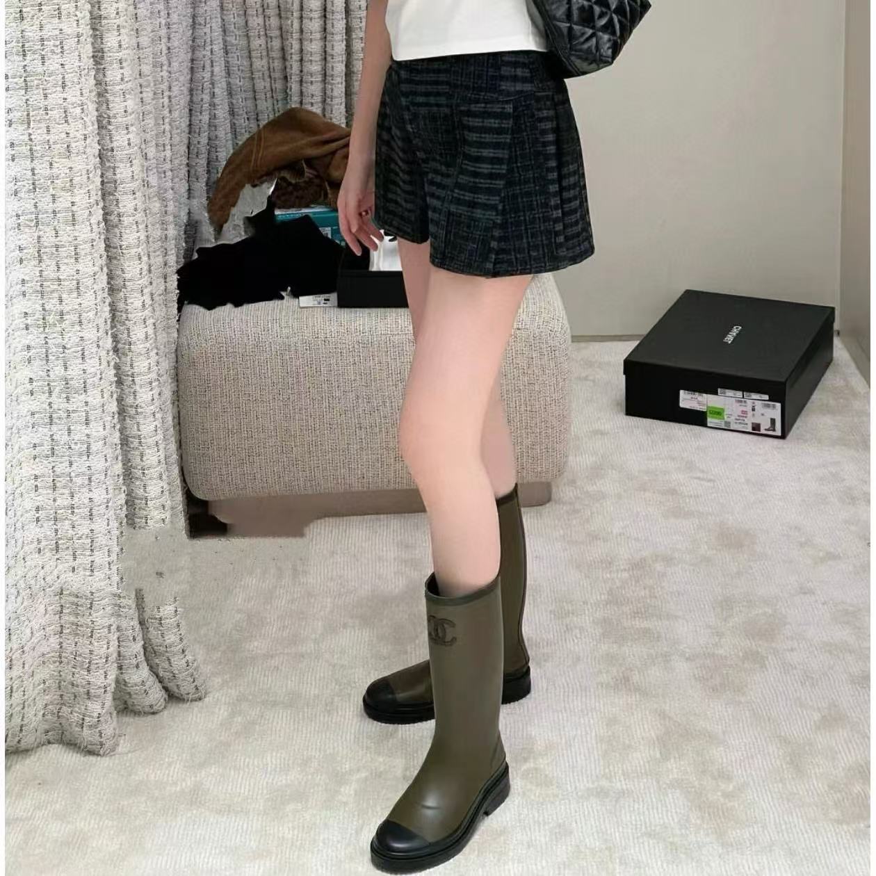 CHANE1 高品質ダブルCアンクルブーツ【50％割引+送料無料】