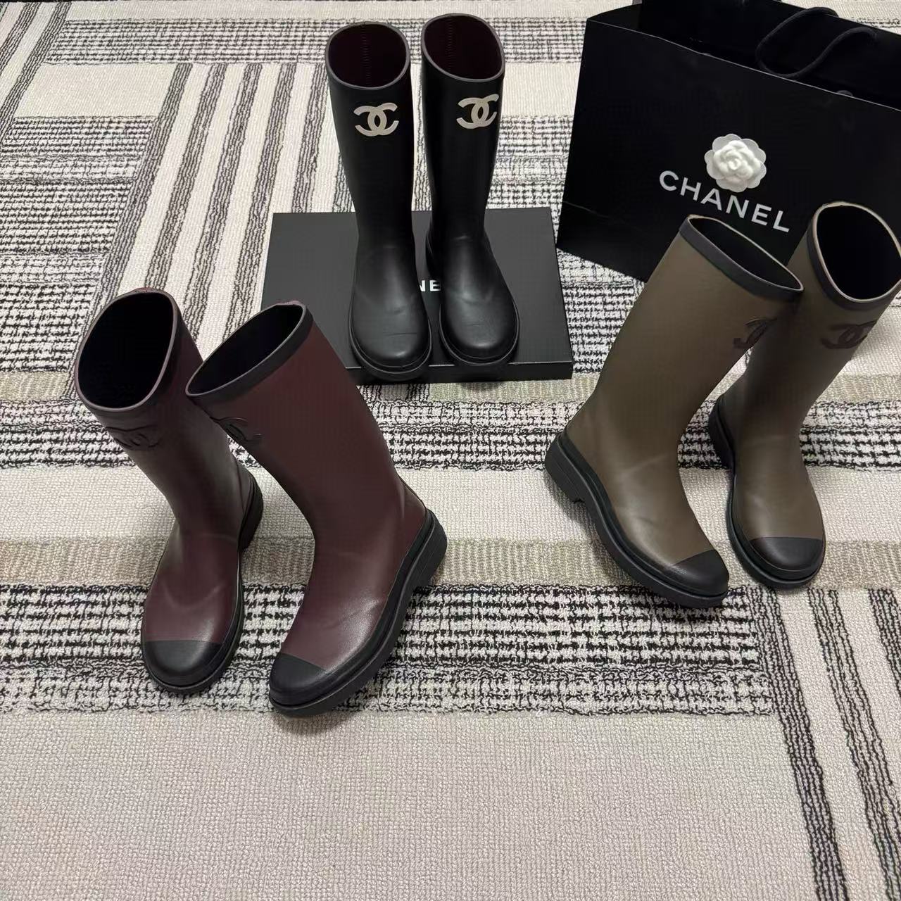 CHANE1 高品質ダブルCアンクルブーツ【50％割引+送料無料】