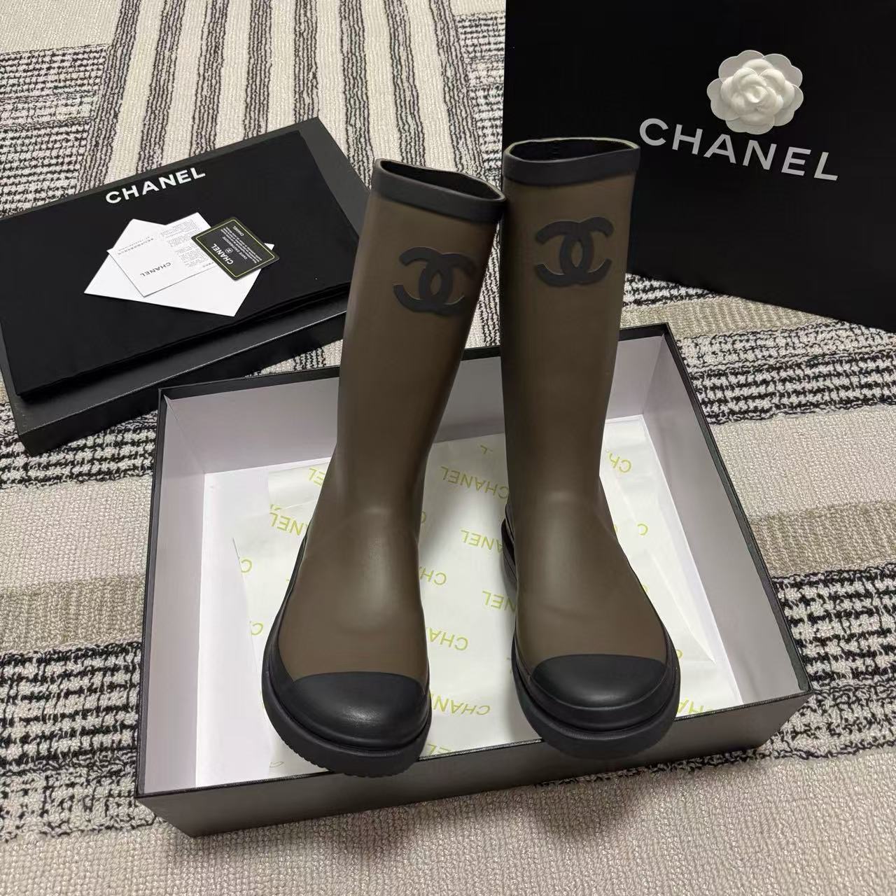 CHANE1 高品質ダブルCアンクルブーツ【50％割引+送料無料】