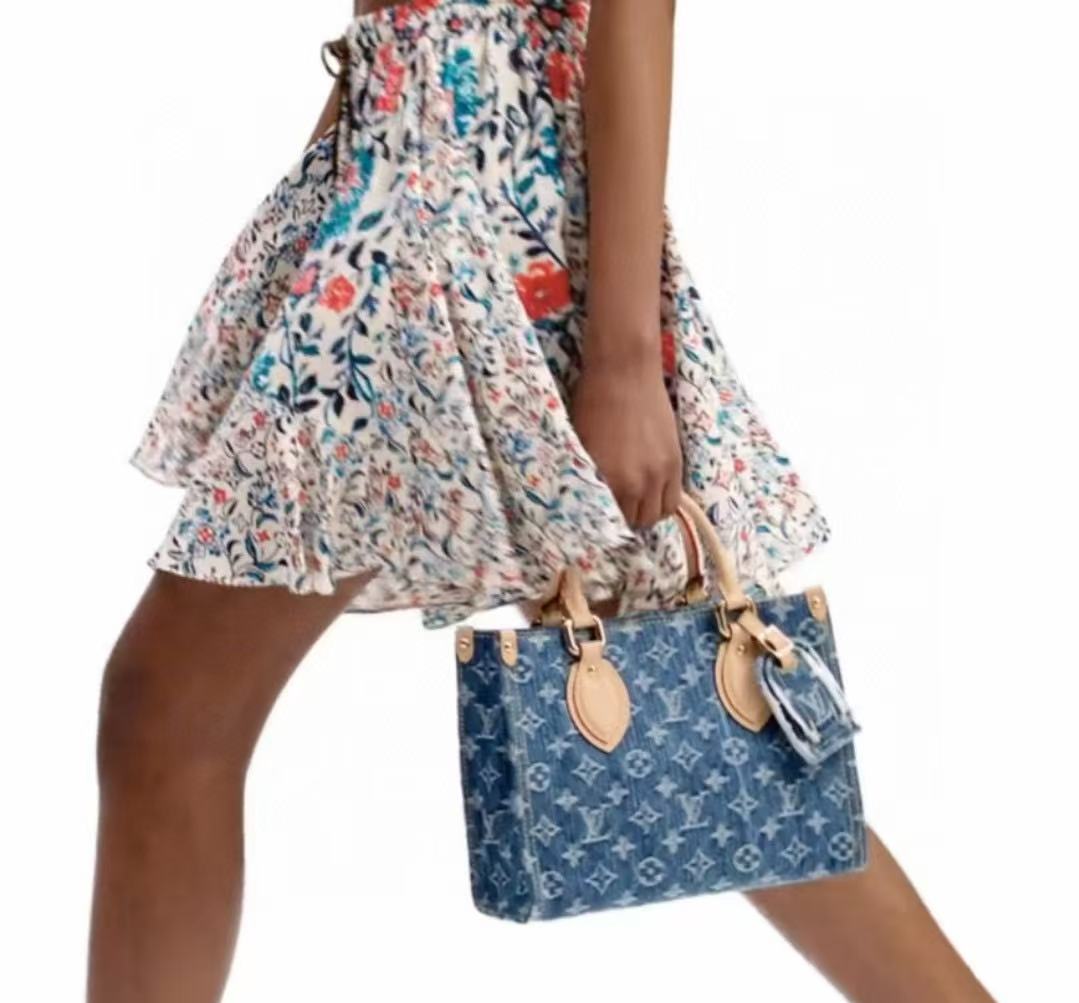 LVプリントデニムハンドバッグ【50％割引+送料無料】