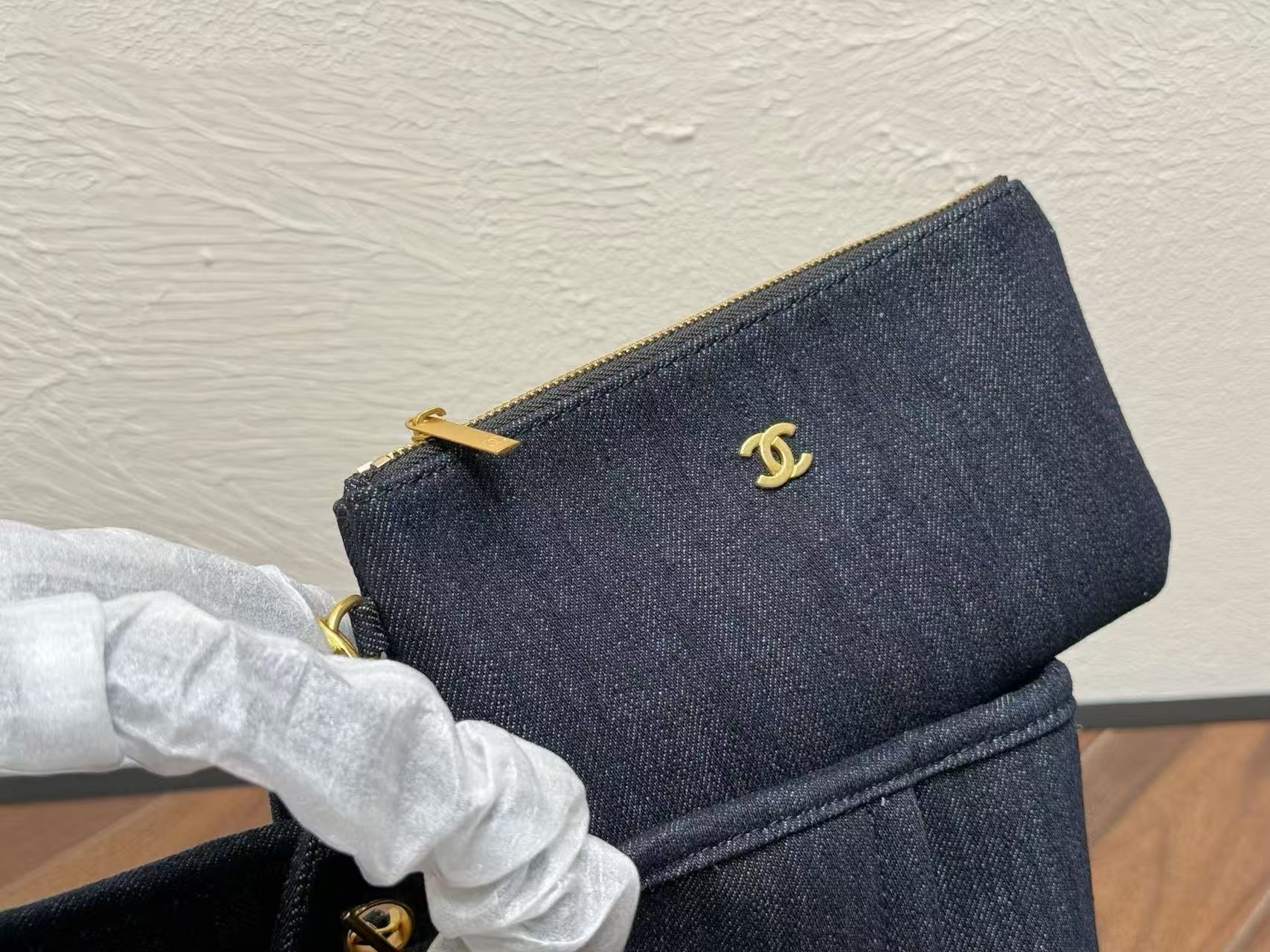 CHANE1チェーンデニムバッグ【50％割引+送料無料】