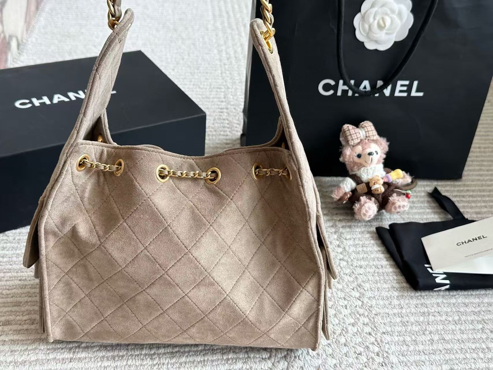 CHANE1鹿革チェーンバッグ【50％割引+送料無料】