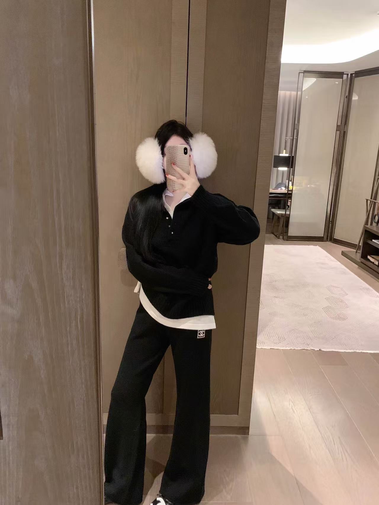 CHANE1 ダブルC セーター+パンツ ツーピースセット【50％割引+送料無料】