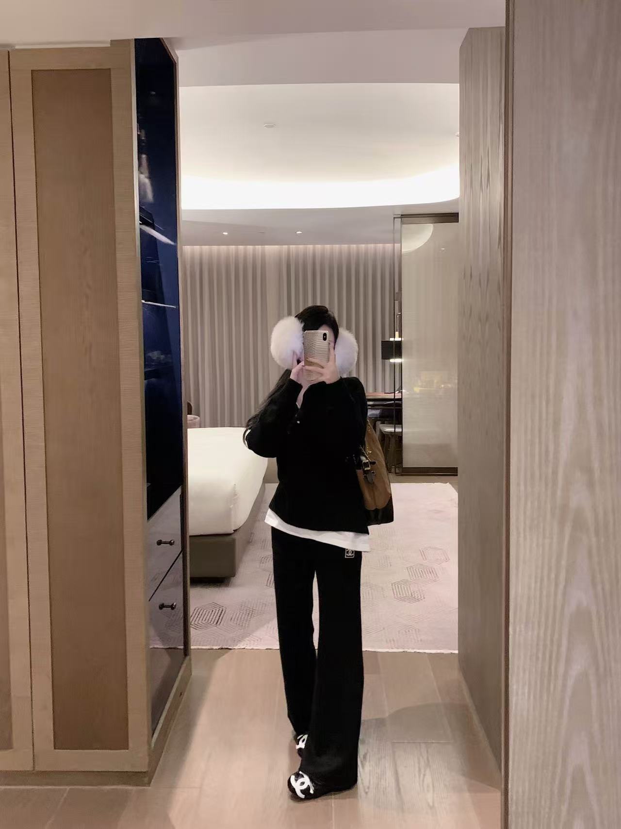 CHANE1 ダブルC セーター+パンツ ツーピースセット【50％割引+送料無料】