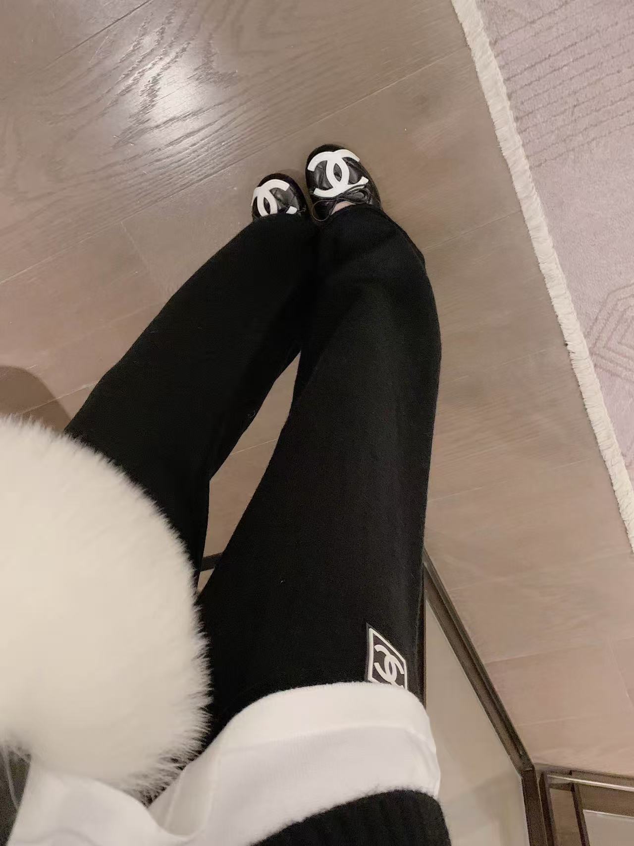 CHANE1 ダブルC セーター+パンツ ツーピースセット【50％割引+送料無料】