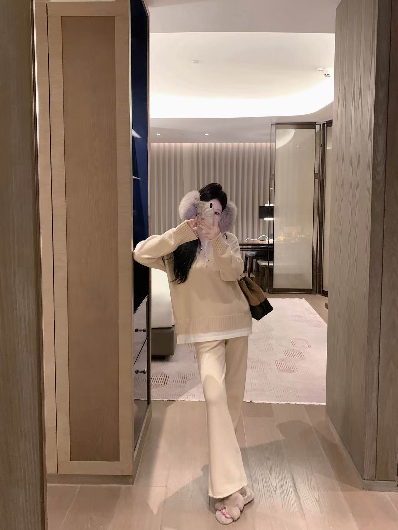 CHANE1 ダブルC セーター+パンツ ツーピースセット【50％割引+送料無料】