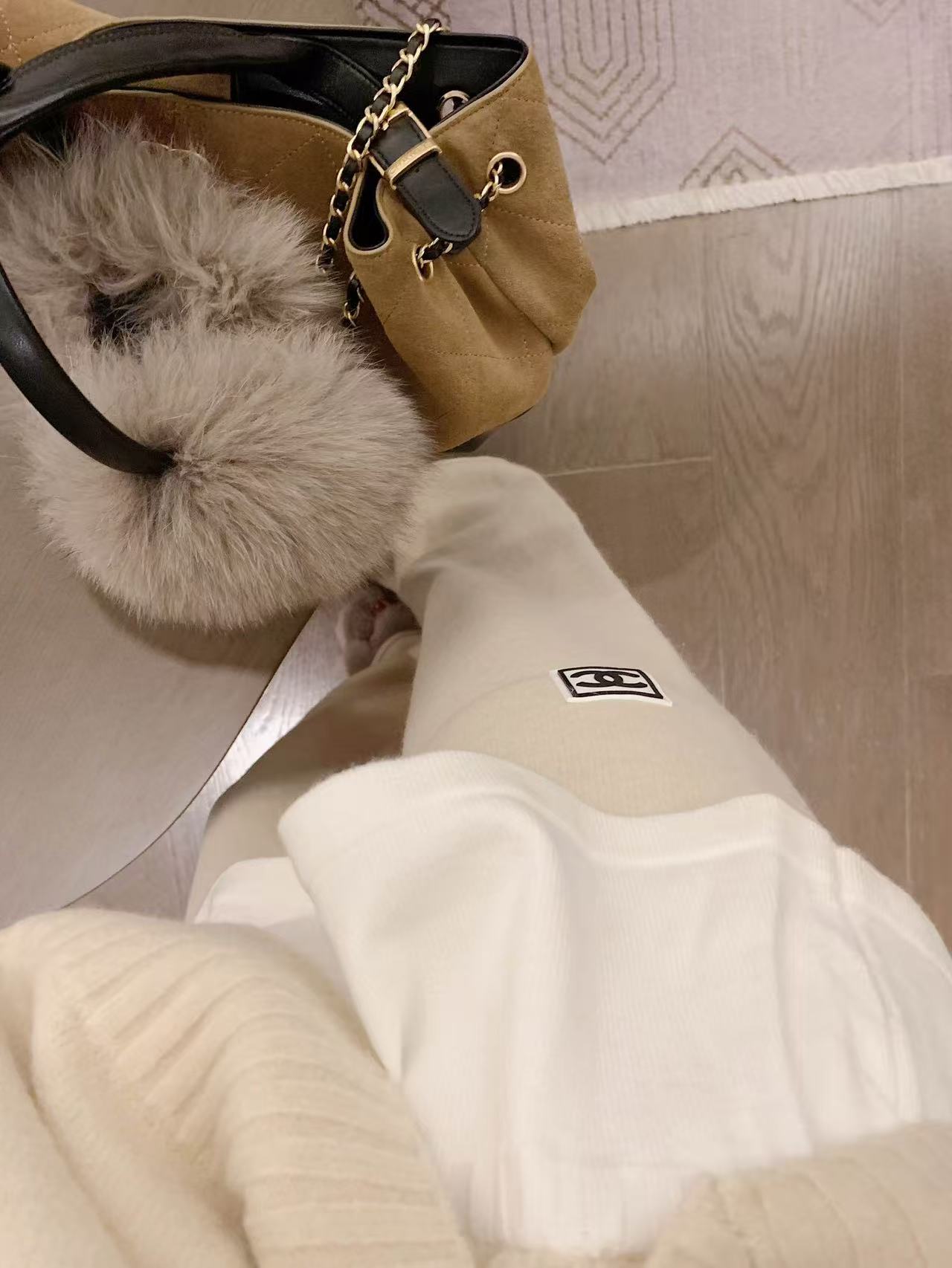 CHANE1 ダブルC セーター+パンツ ツーピースセット【50％割引+送料無料】