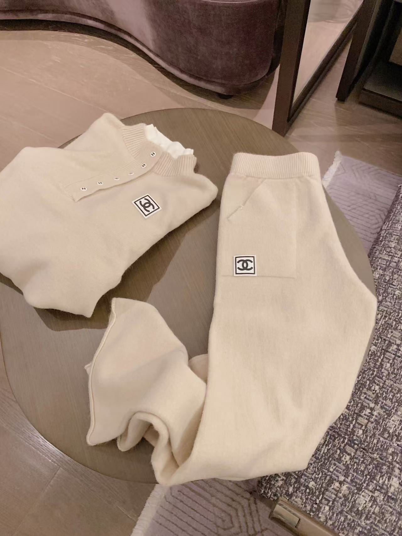 CHANE1 ダブルC セーター+パンツ ツーピースセット【50％割引+送料無料】