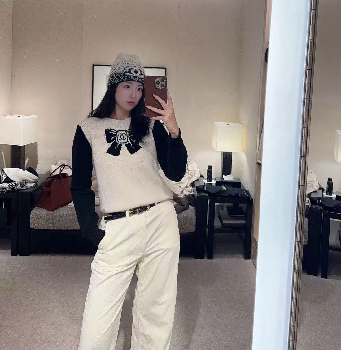 CHANE1 高品質カラーブロックカシミヤセーター【50％割引+送料無料】