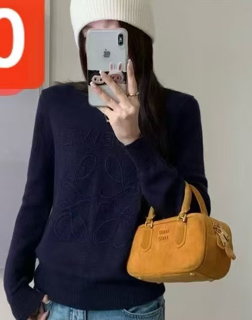 L0WEW 刺繍レターセーター【50％割引+送料無料】