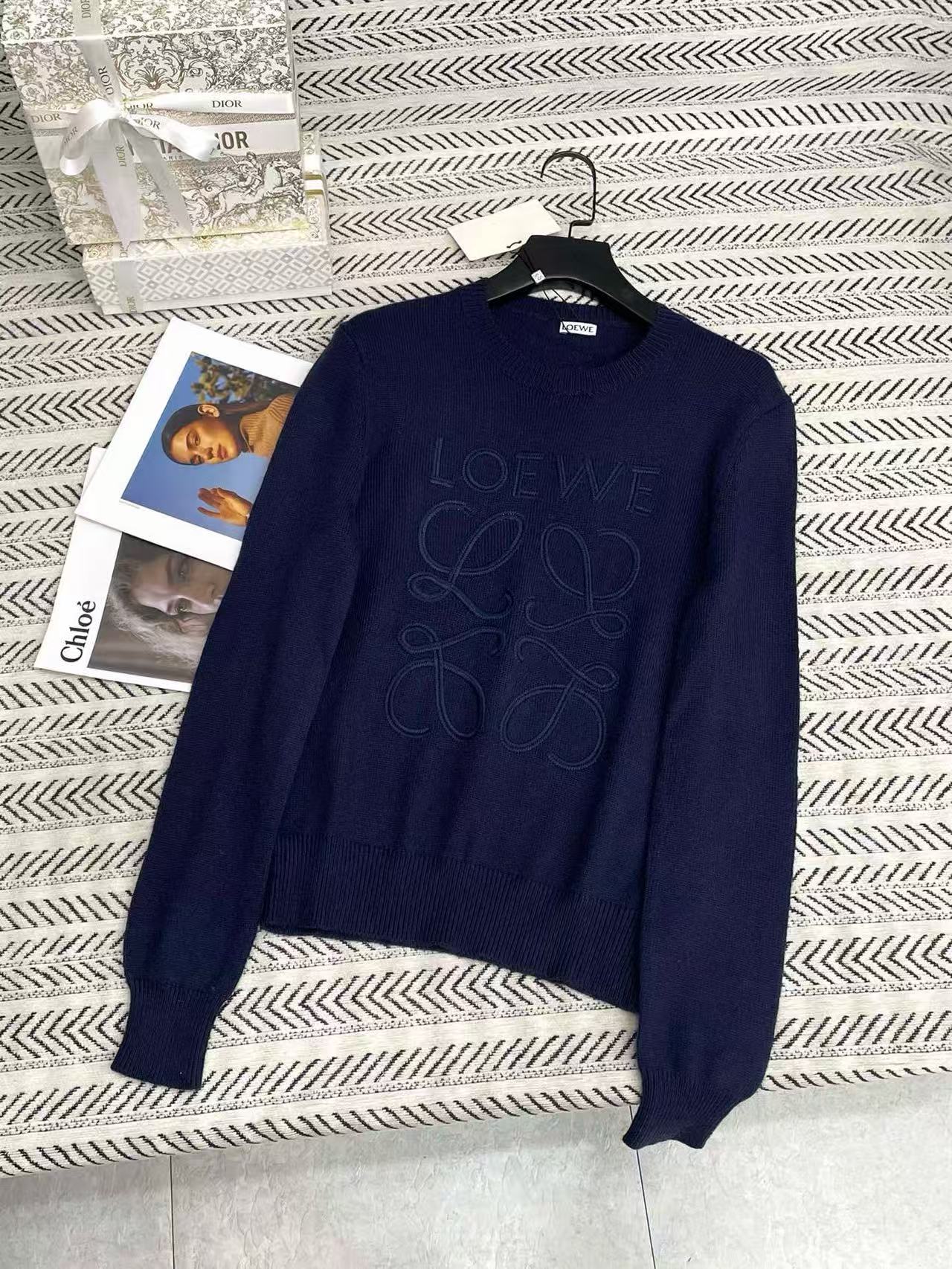 L0WEW 刺繍レターセーター【50％割引+送料無料】