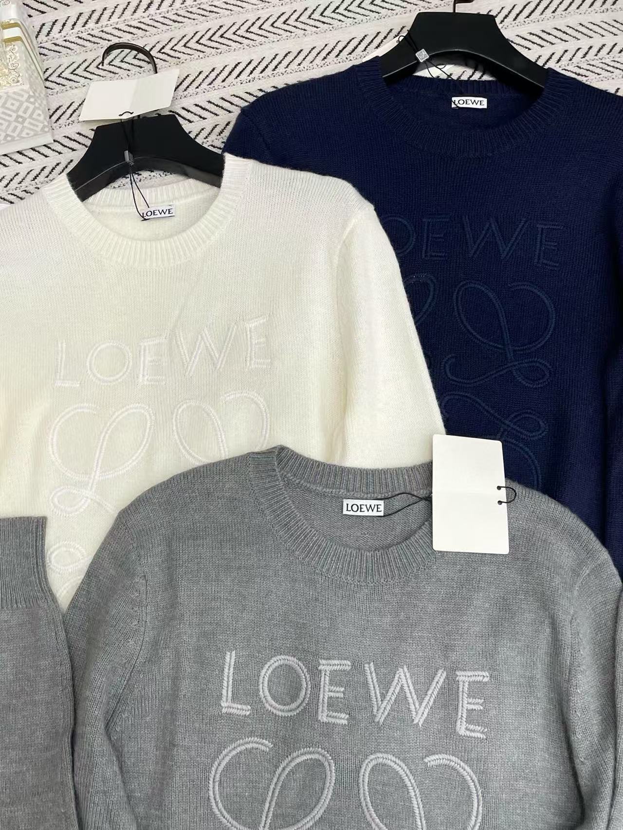 L0WEW 刺繍レターセーター【50％割引+送料無料】