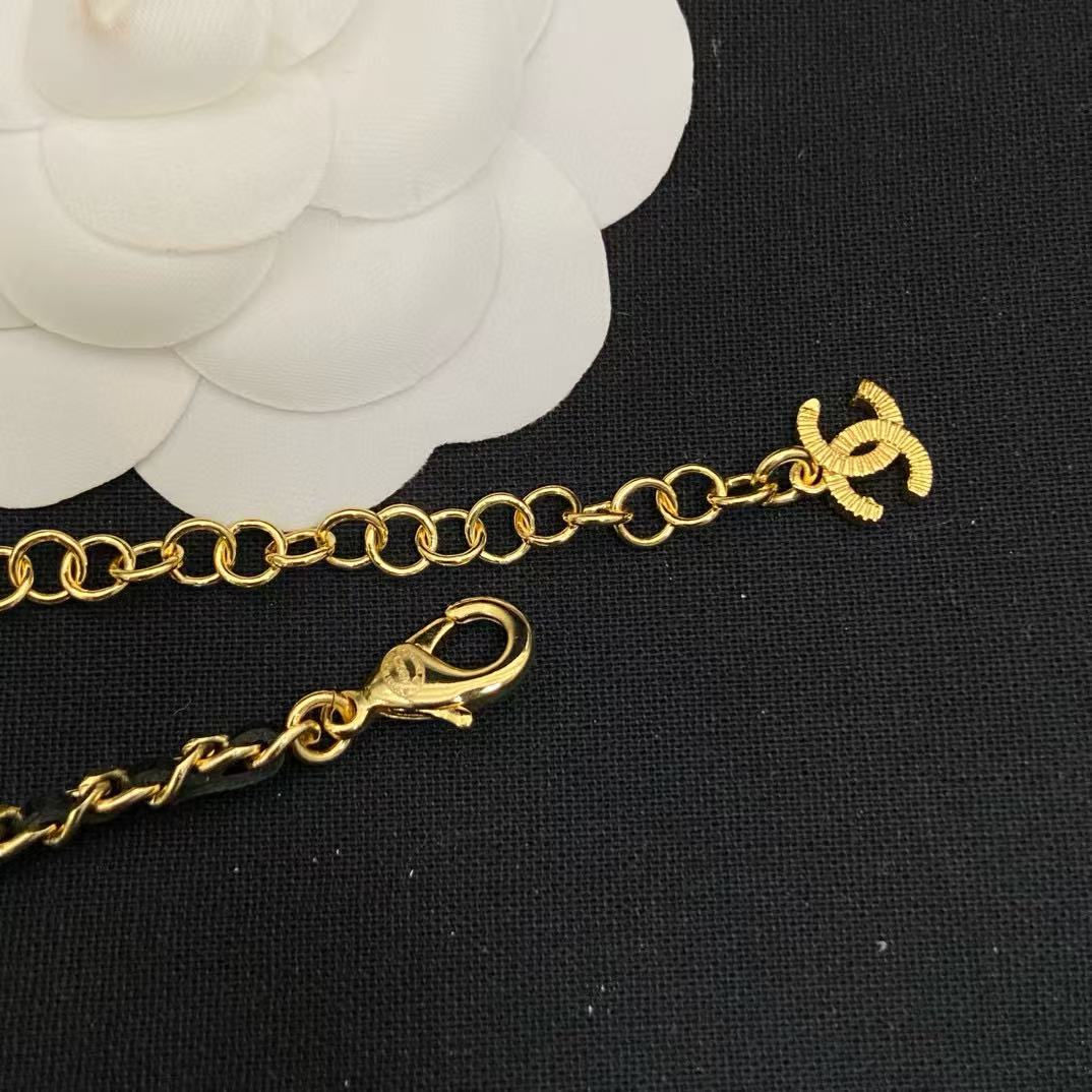 CHANE1レザーダブルCダイヤモンドネックレス【50％割引+送料無料】