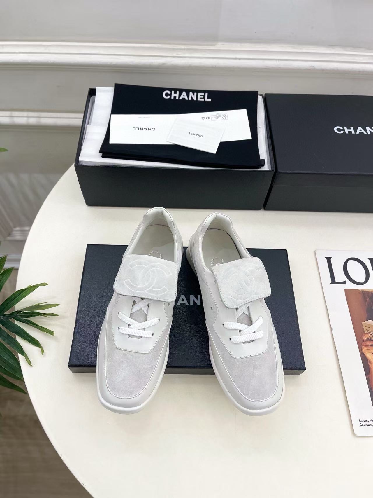 CHANE1 高品質ダブルCフリップアップスニーカー【50％割引+送料無料】