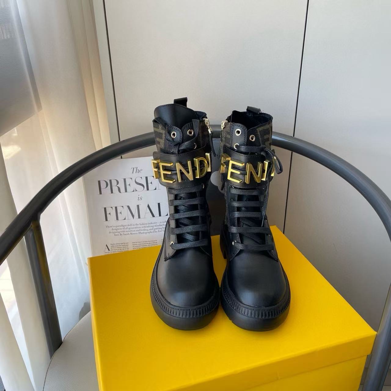 FEND1 秋冬 レースアップ マーティンブーツ【50％割引+送料無料】