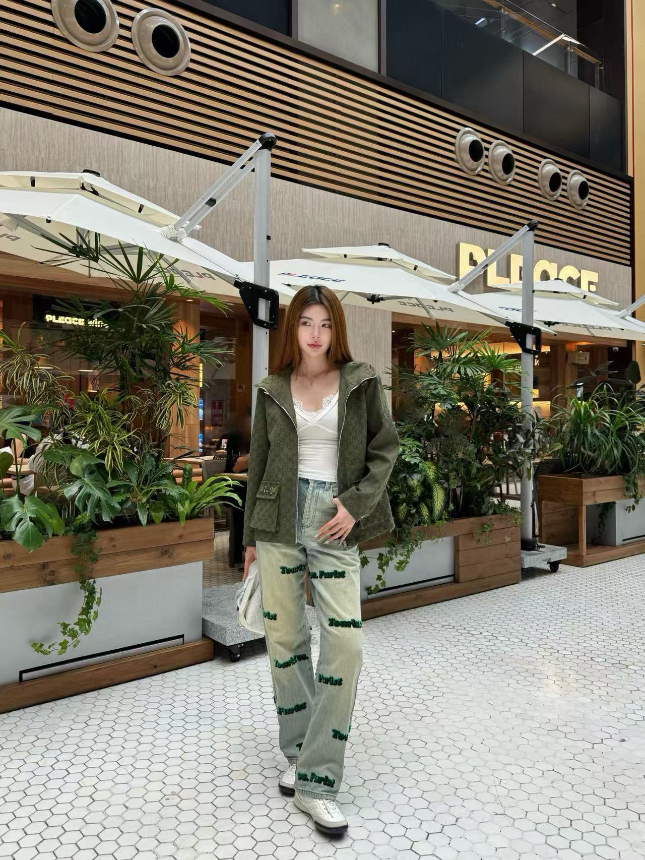 GUCC1 フード付きジャカード ジップアップ ジャケット【50％割引+送料無料】