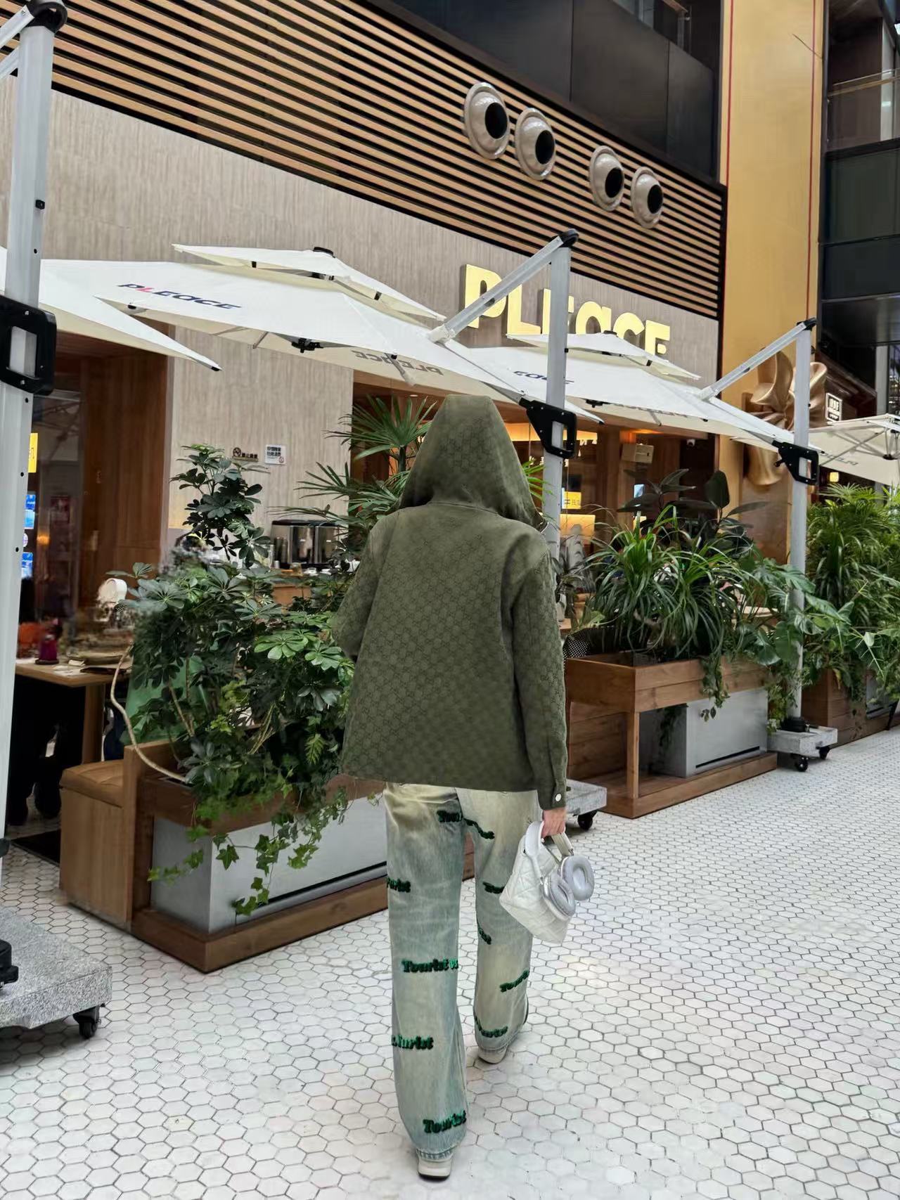 GUCC1 フード付きジャカード ジップアップ ジャケット【50％割引+送料無料】