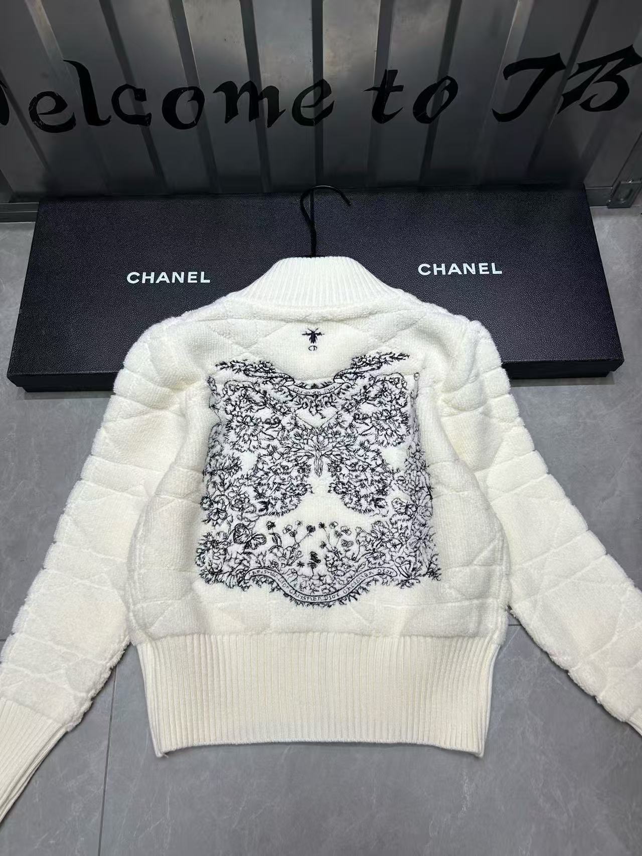 DIOR プリント ジッパー テリー 刺繍 カーディガン【50％割引+送料無料】