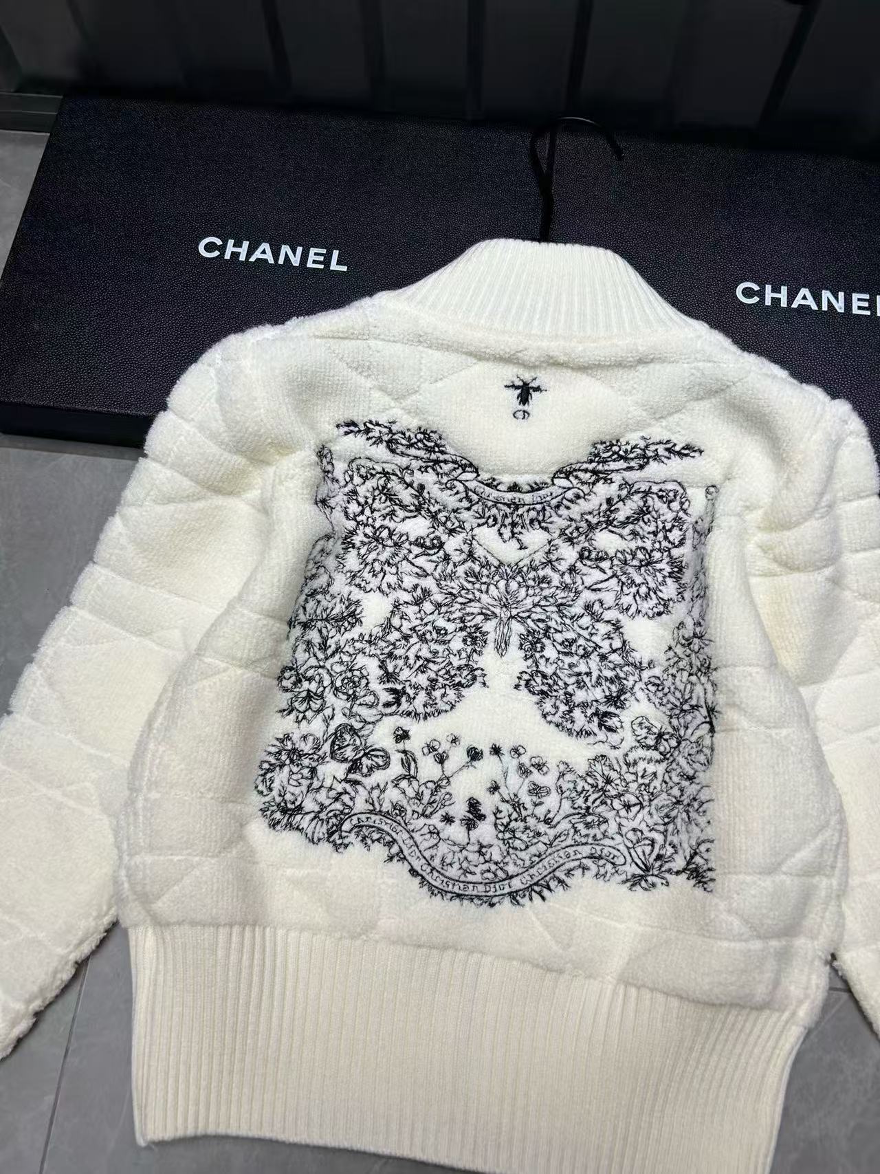 DIOR プリント ジッパー テリー 刺繍 カーディガン【50％割引+送料無料】