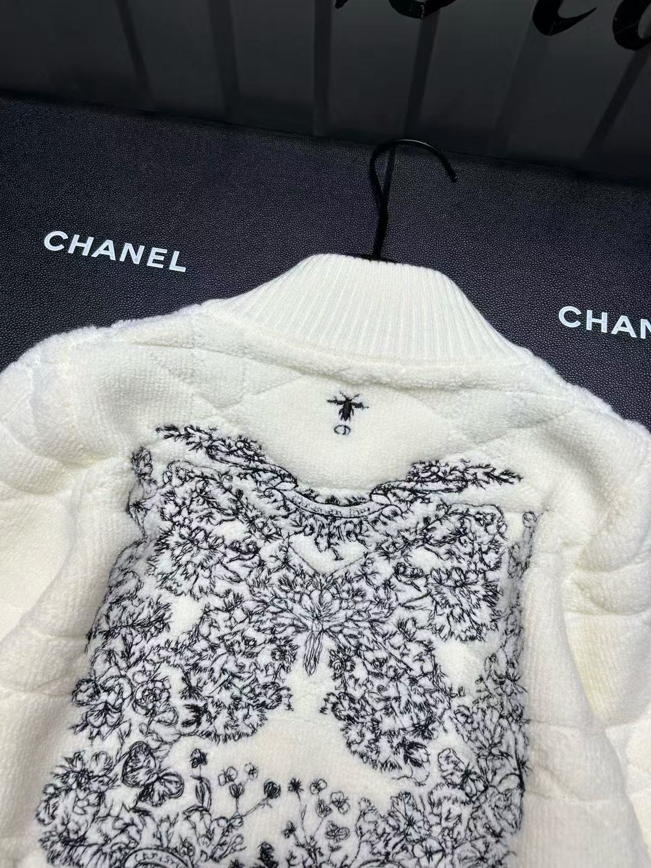 DIOR プリント ジッパー テリー 刺繍 カーディガン【50％割引+送料無料】