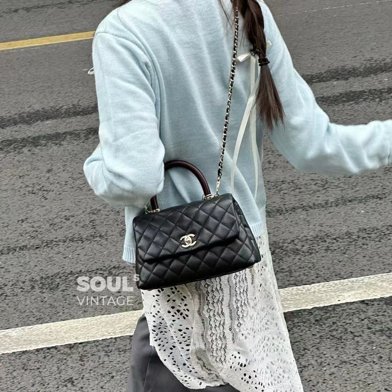 CHANE1キャビアチェーンショルダー/クロスボディバッグ【50％割引+送料無料】