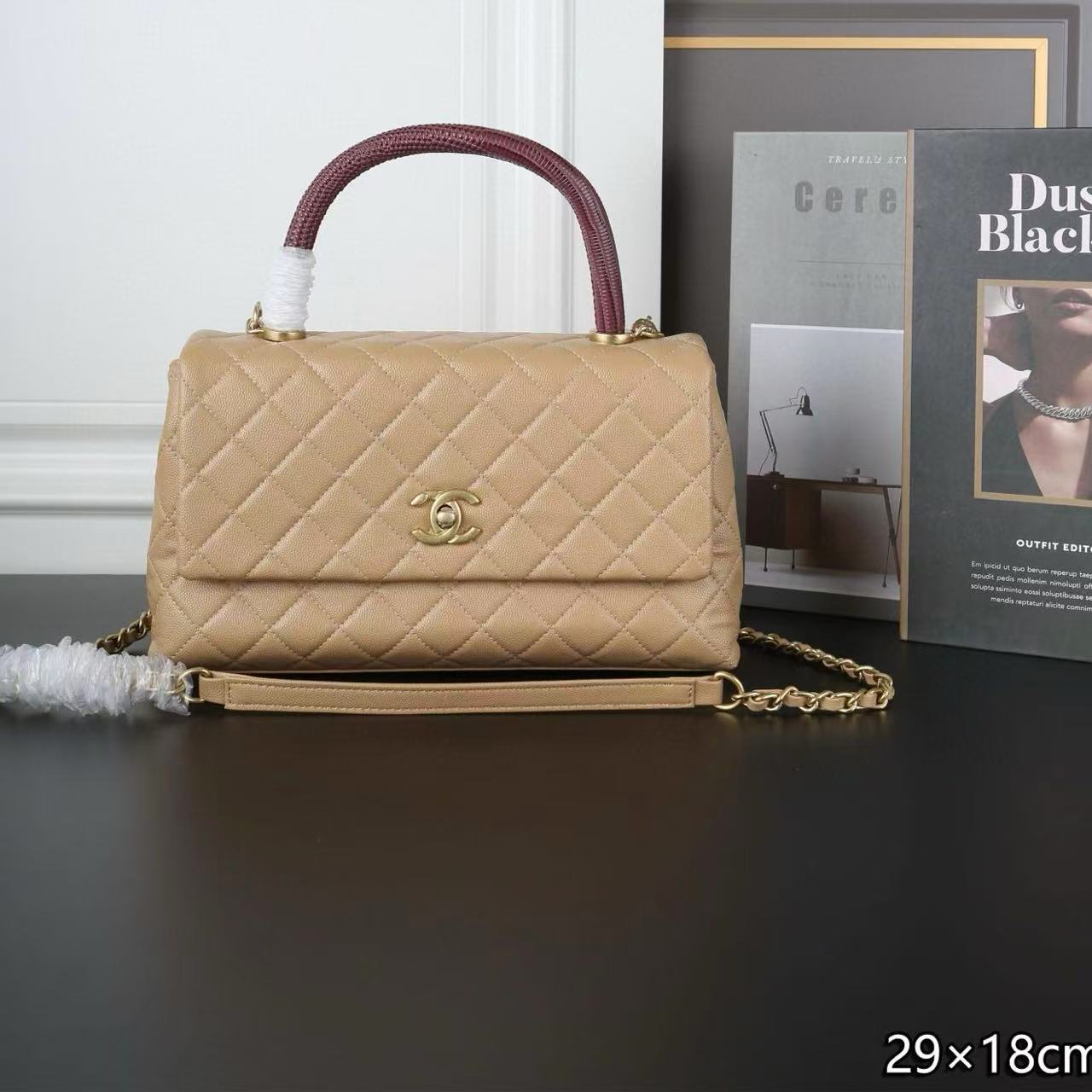 CHANE1キャビアチェーンショルダー/クロスボディバッグ【50％割引+送料無料】