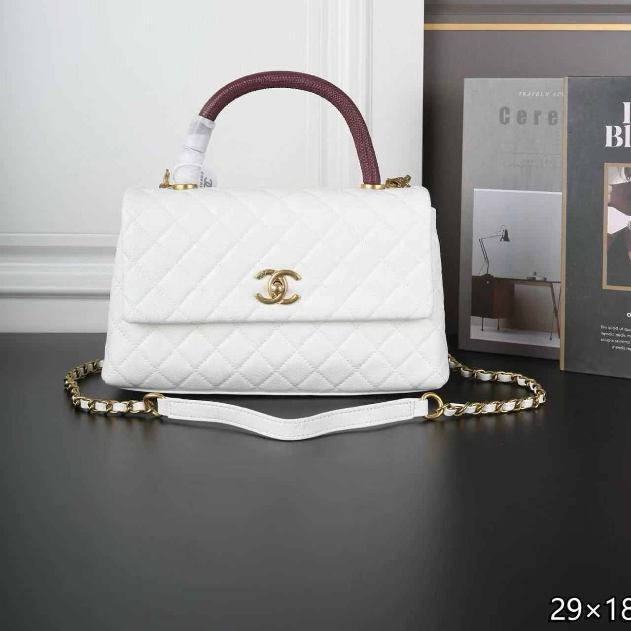 CHANE1キャビアチェーンショルダー/クロスボディバッグ【50％割引+送料無料】