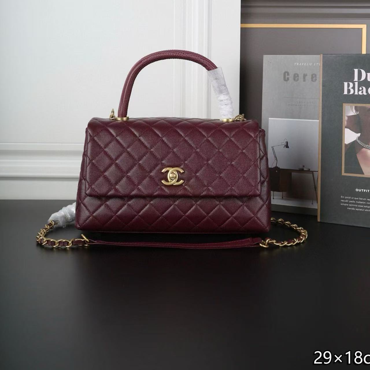 CHANE1キャビアチェーンショルダー/クロスボディバッグ【50％割引+送料無料】