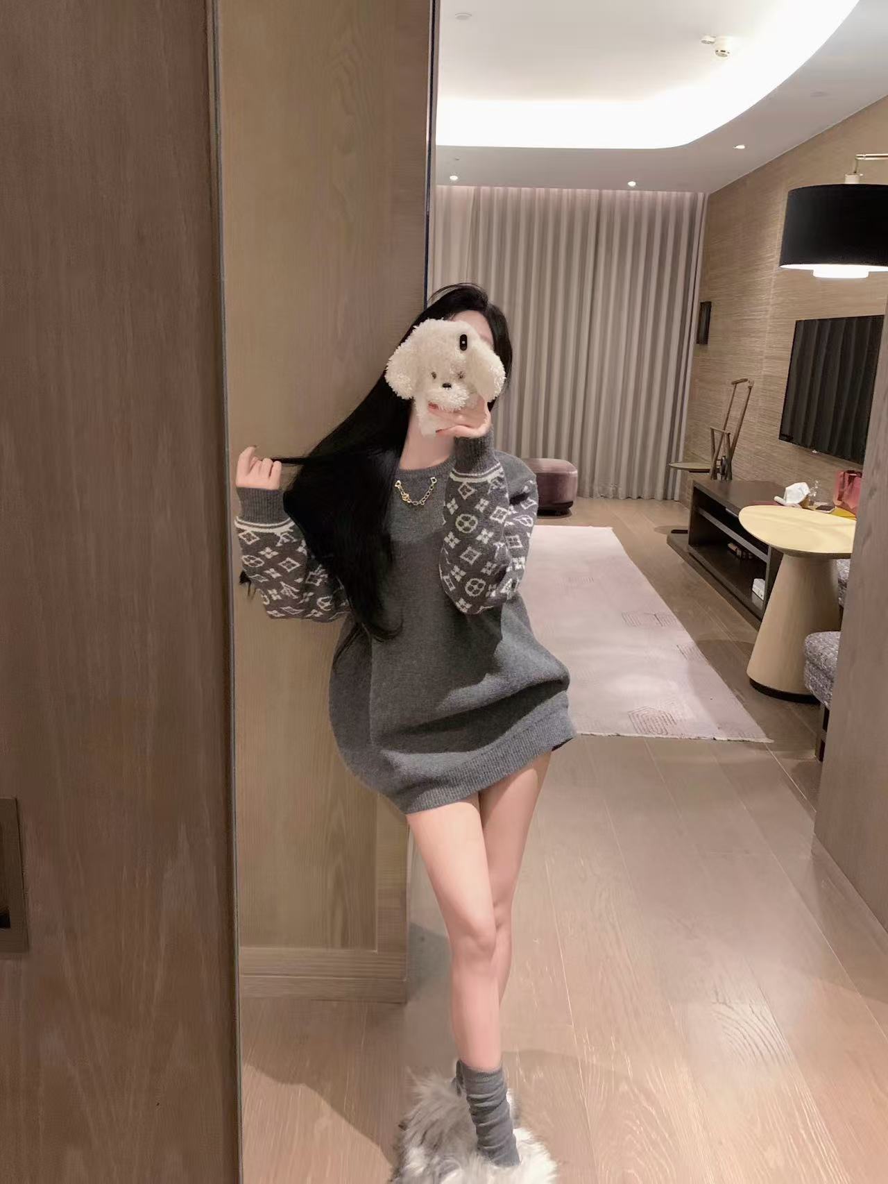 LVチェーンプリントのルーズセーター【50％割引+送料無料】