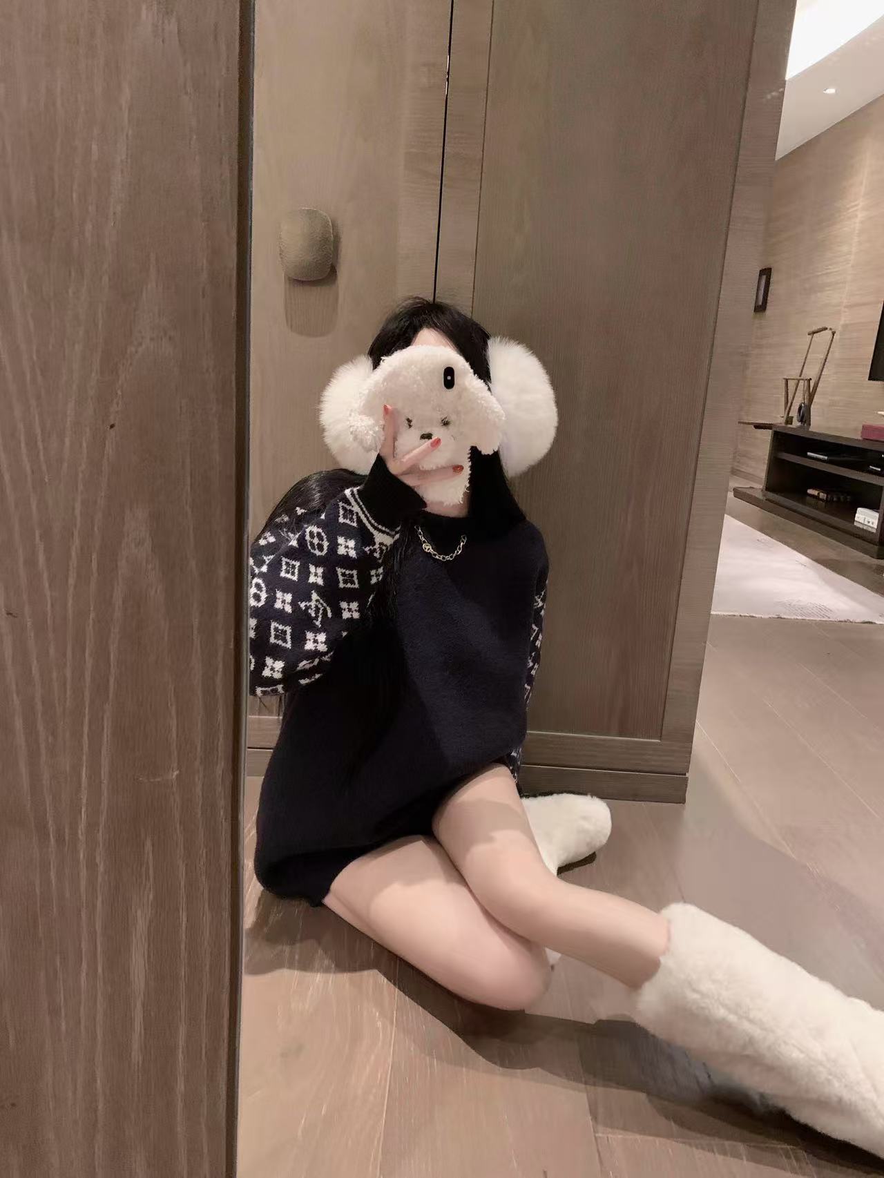 LVチェーンプリントウールセーター【50％割引+送料無料】