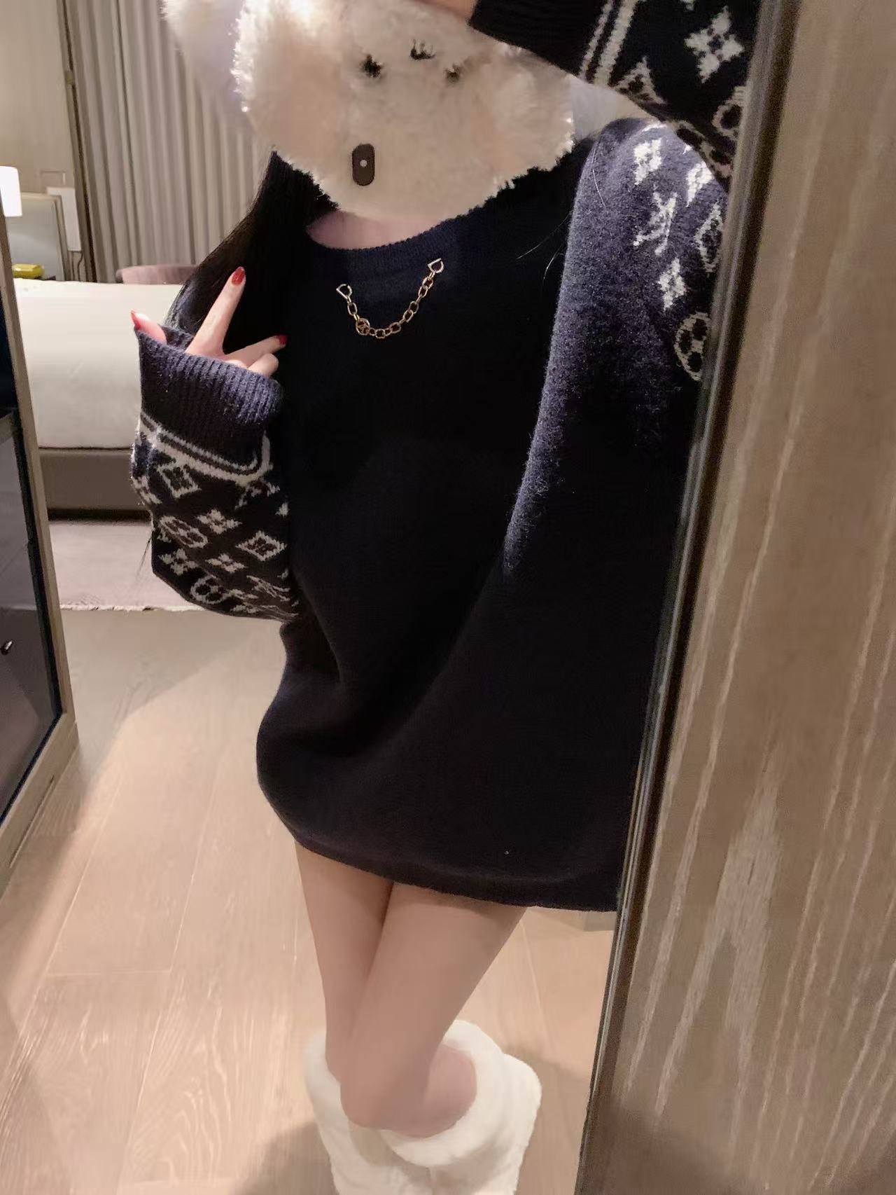 LVチェーンプリントウールセーター【50％割引+送料無料】