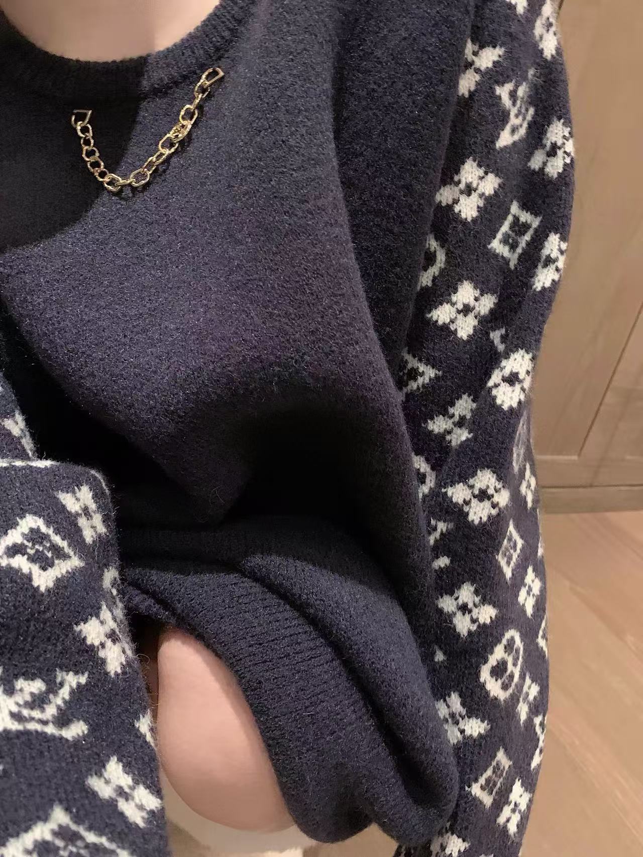 LVチェーンプリントウールセーター【50％割引+送料無料】