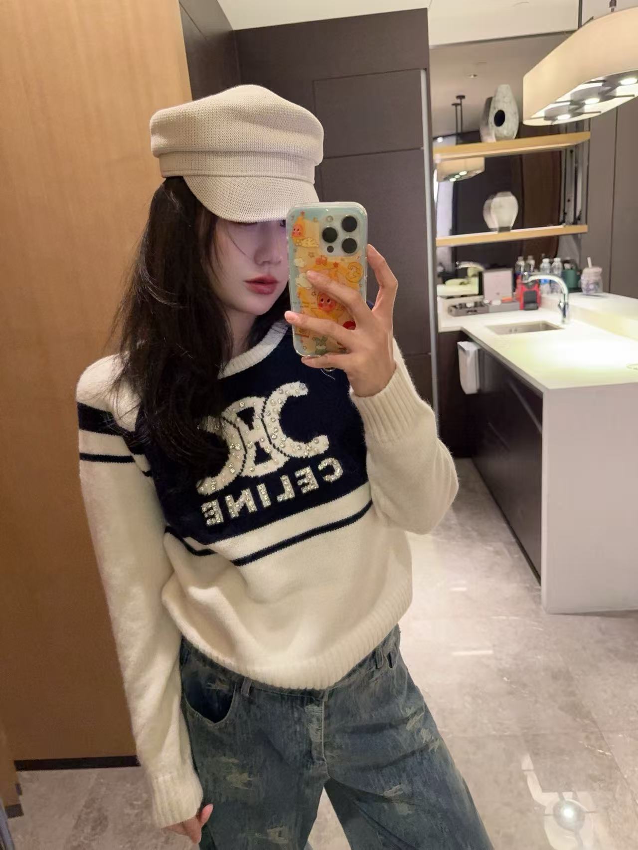 CEL1NE 凱旋門ビーズセーター【50％割引+送料無料】