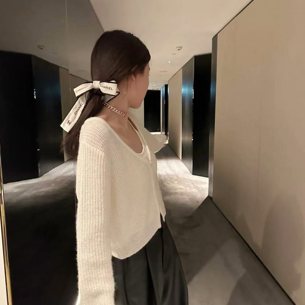 CHANE1 リボンレターヘアタイ【50％割引+送料無料】