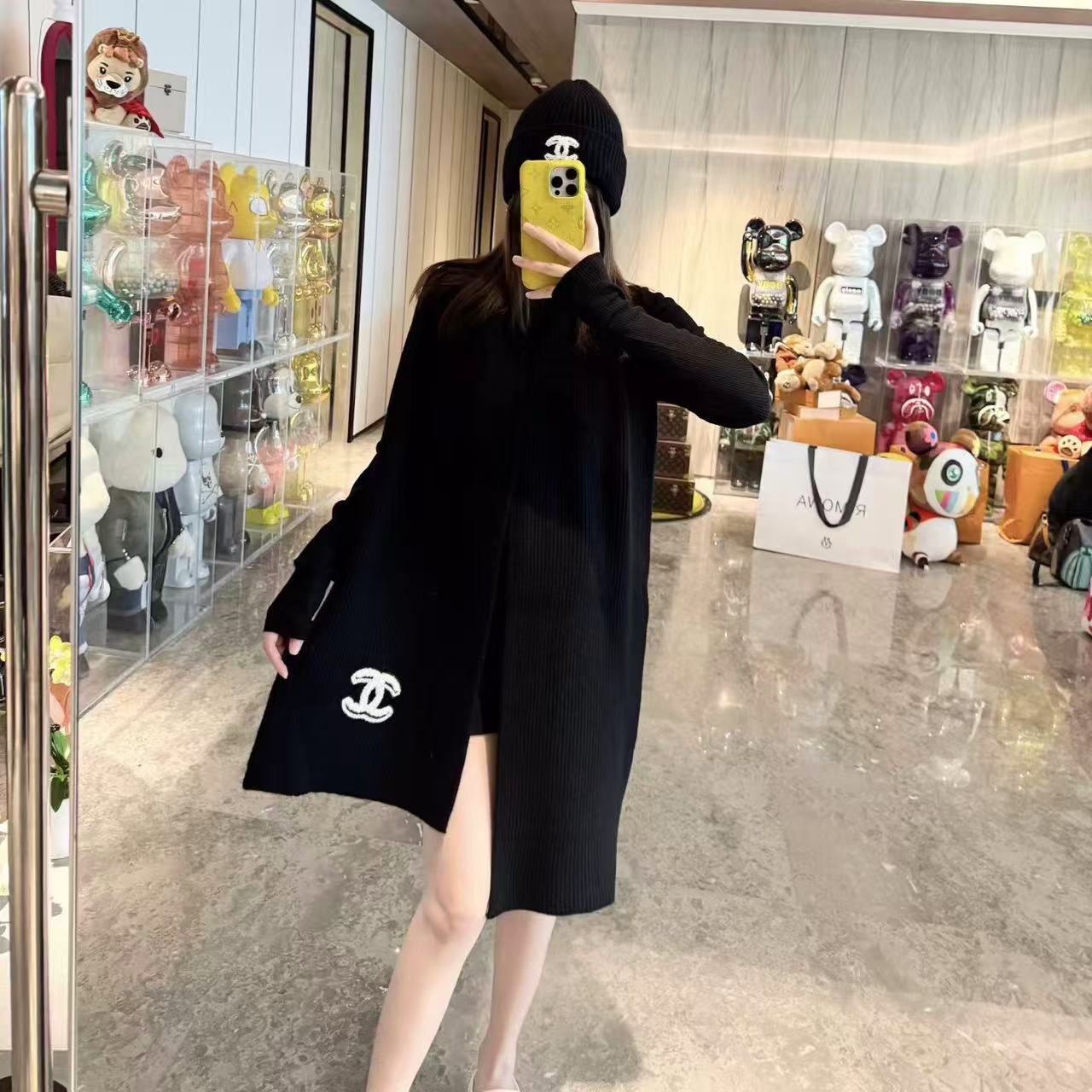 CHANE1 ダブルC カシミアスカーフ【50％割引+送料無料】