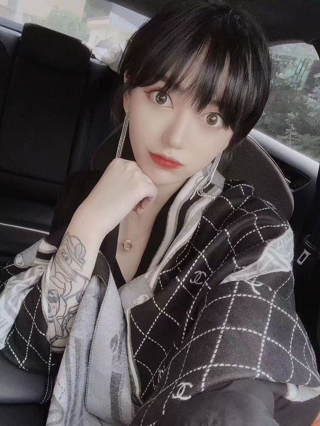 CHANE1 チェック柄カシミアスカーフ【50％割引+送料無料】