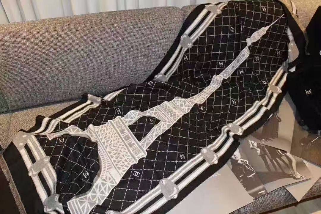 CHANE1 チェック柄カシミアスカーフ【50％割引+送料無料】