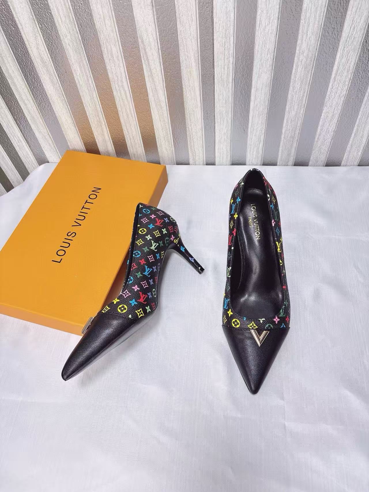 LVプリント ポインテッドトゥ ハイヒール【50％割引+送料無料】