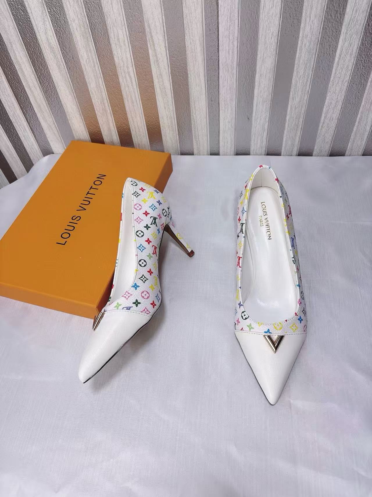 LVプリント ポインテッドトゥ ハイヒール【50％割引+送料無料】