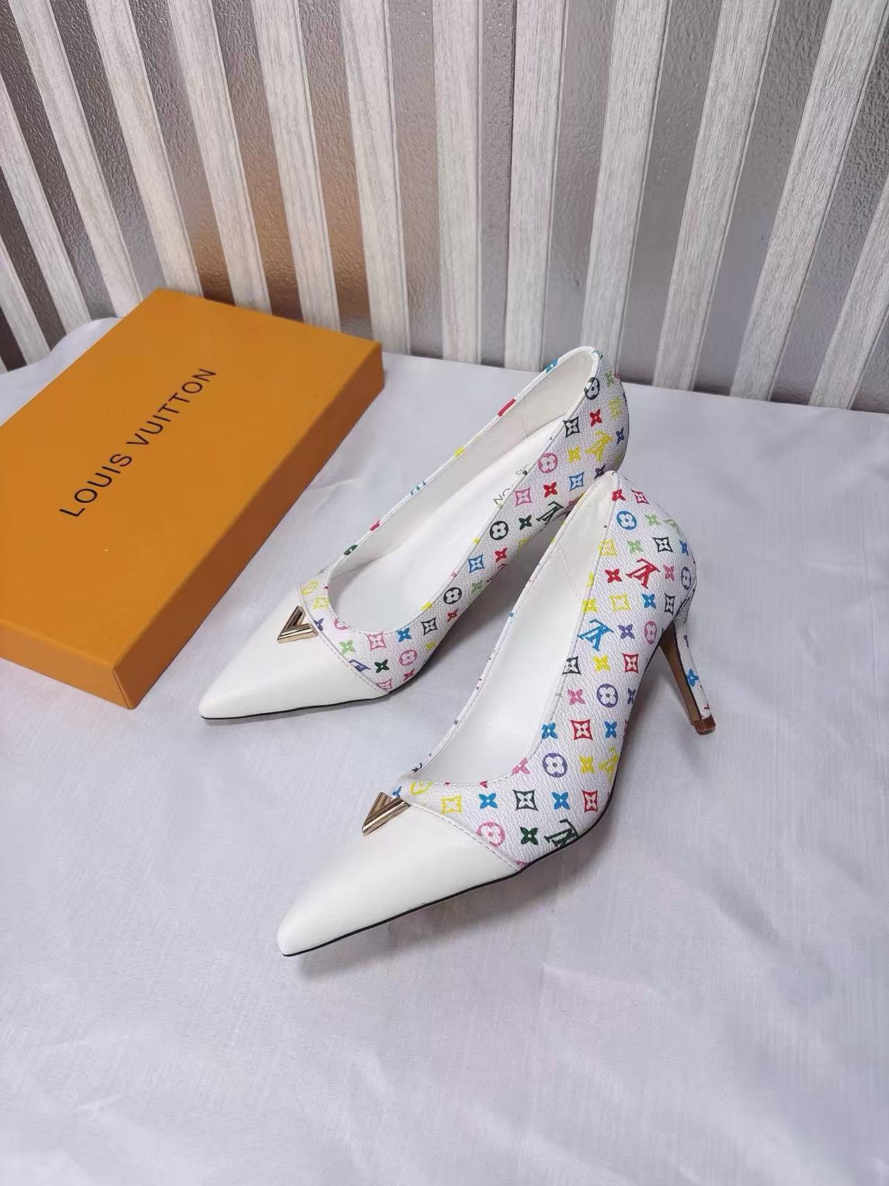 LVプリント ポインテッドトゥ ハイヒール【50％割引+送料無料】