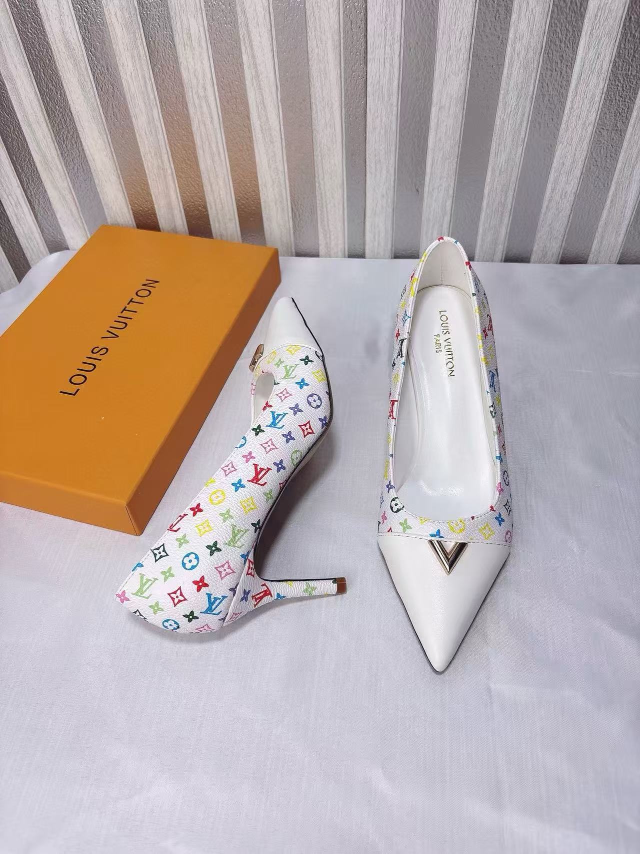 LVプリント ポインテッドトゥ ハイヒール【50％割引+送料無料】