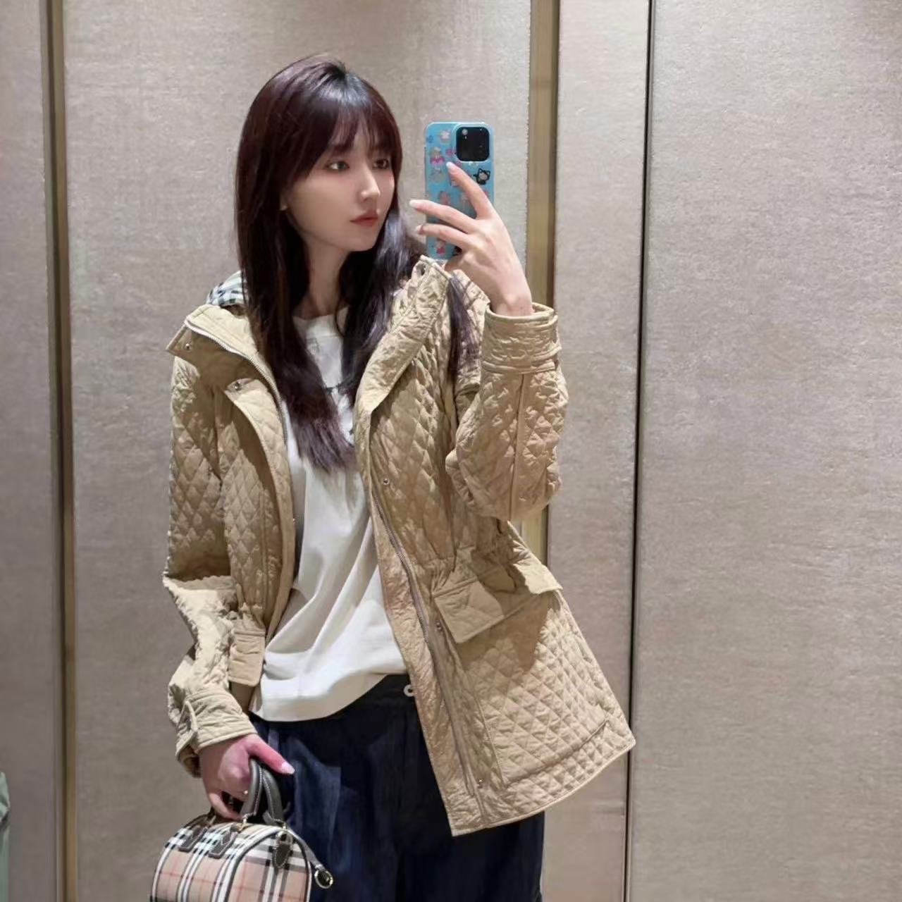 BUR8ERRY フード付きチェックジャケット【50％割引+送料無料】